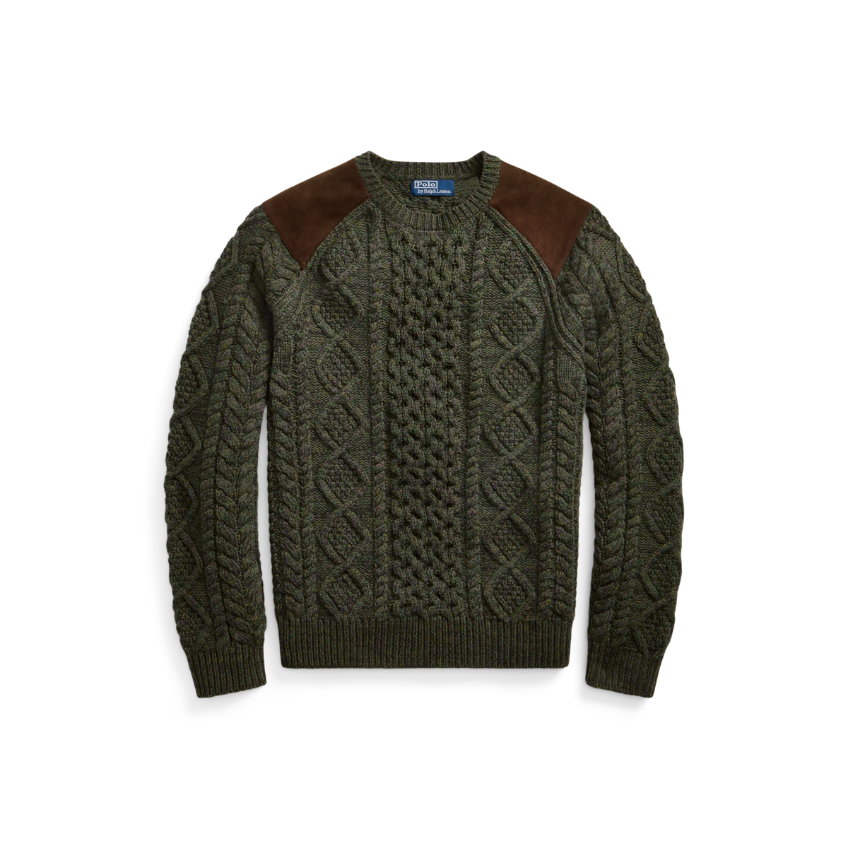 Polo Ralph Lauren suede-patch Wool Crewneck Sweater - Farfetch