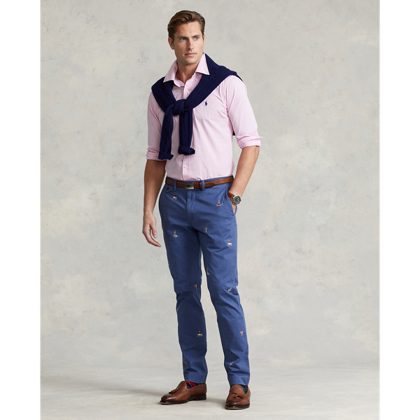 Stretch Straight Fit Embroidered Pant | Ralph Lauren® Australia
