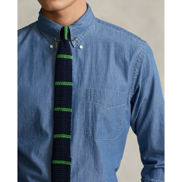 Polo Ralph Lauren Custom Fit Indigo Chambray Shirt 5