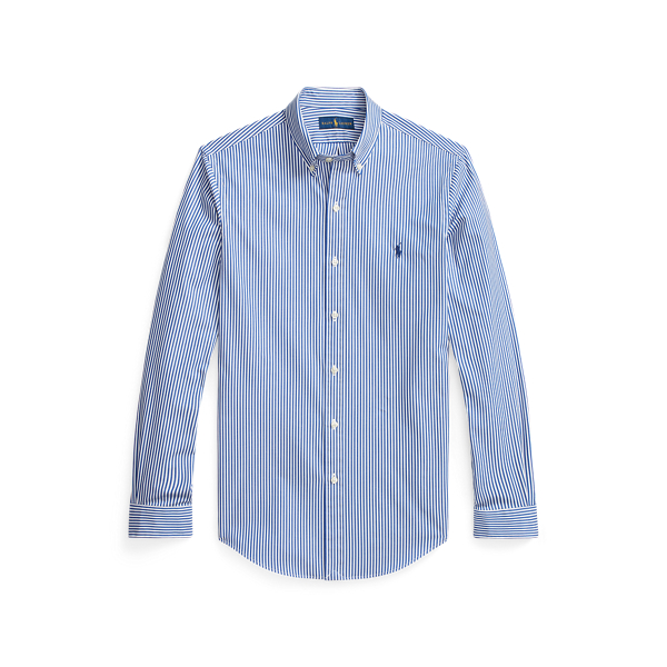 Slim Fit Striped Stretch Poplin Shirt