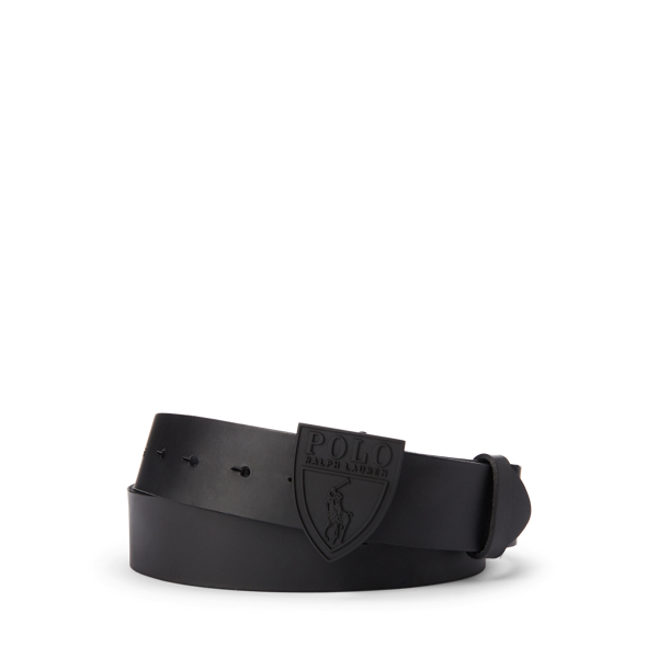 Shield-Buckle Leather Belt