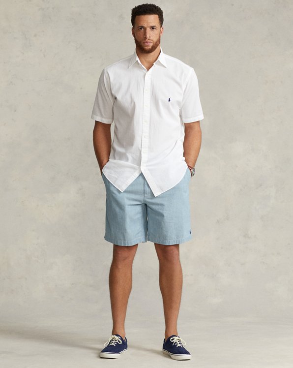 Short Prepster Polo in chambray indaco
