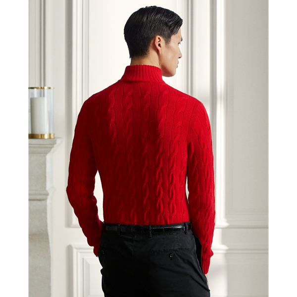 Purple Label Cable-Knit Cashmere Quarter-Zip Jumper 4