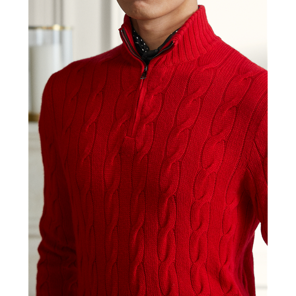 Purple Label Cable-Knit Cashmere Quarter-Zip Jumper 5