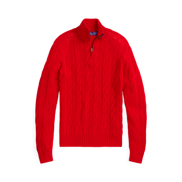 Cable-Knit Cashmere Quarter-Zip Jumper