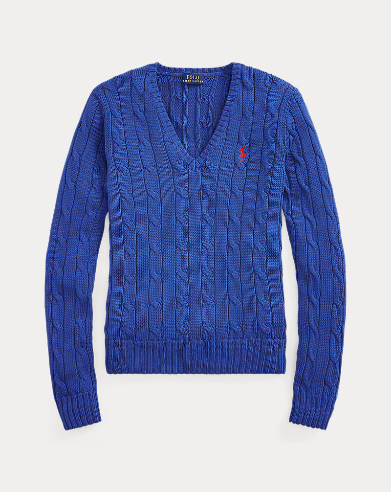 Suéter con cuello en V de punto de ochos Polo Ralph Lauren 1