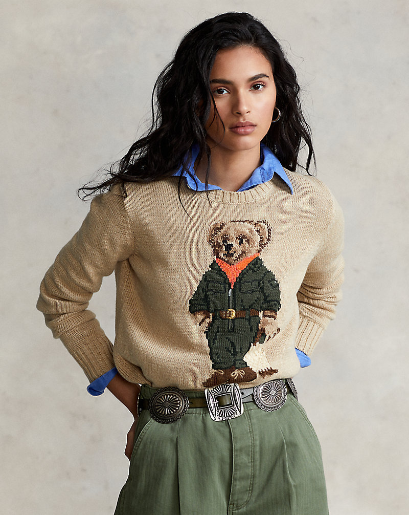 Katoenmix trui met Polo Bear in jumpsuit Polo Ralph Lauren 1