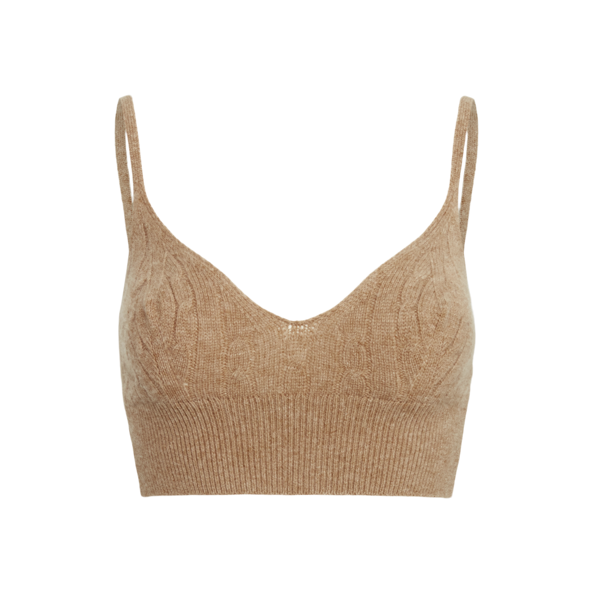 Cable-Knit Wool-Cashmere Bralette