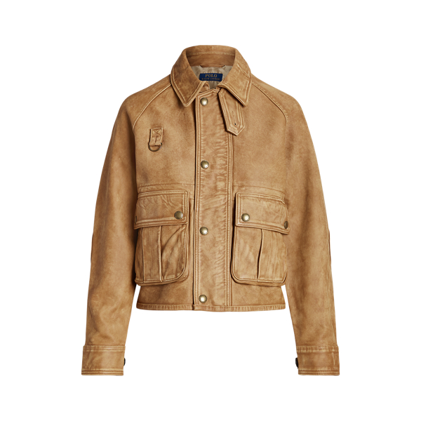Leather utility on sale jacket women's