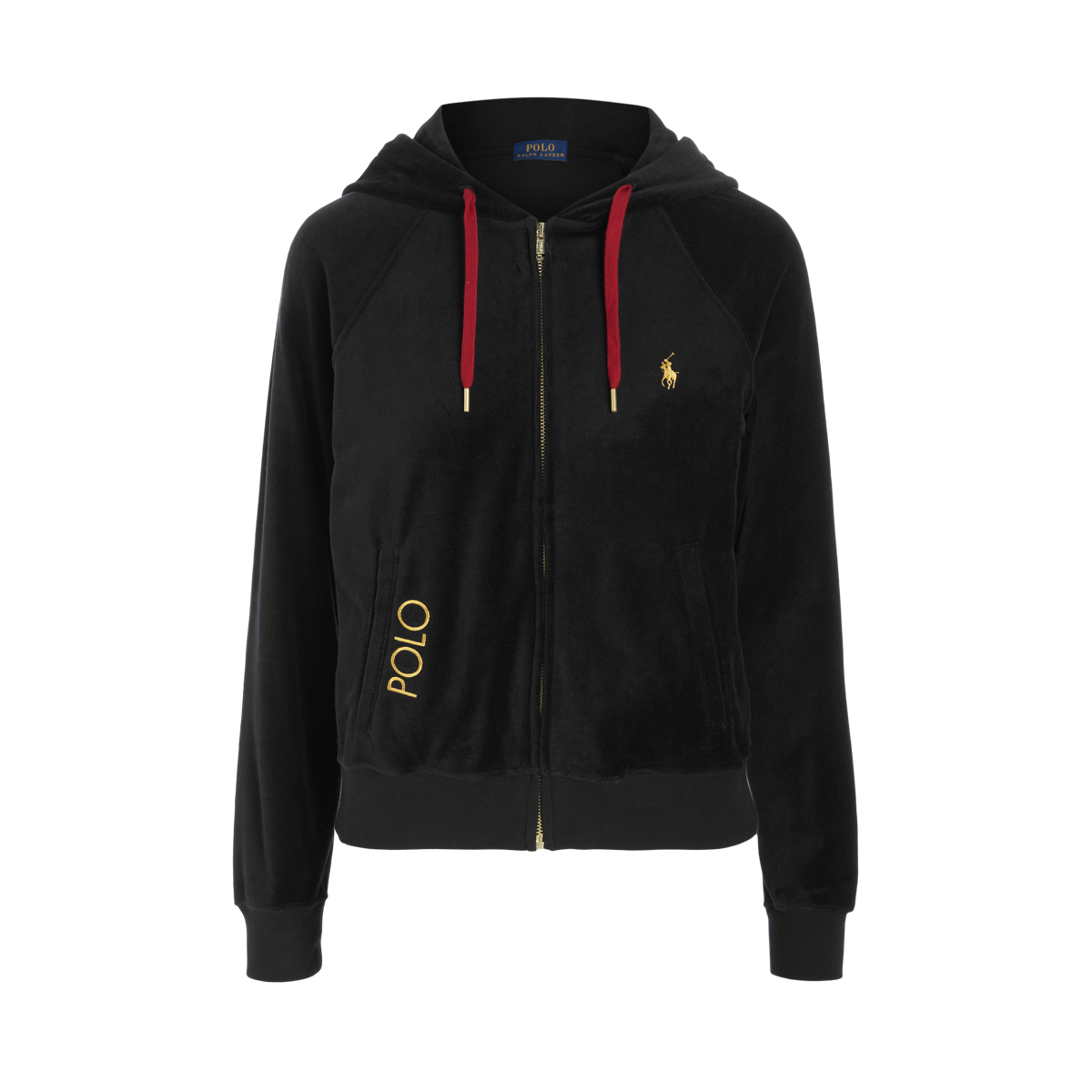 Logo Velour Full-Zip Hoodie