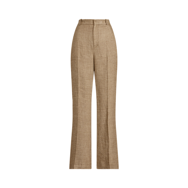 Houndstooth Tweed Wide-Leg Pant