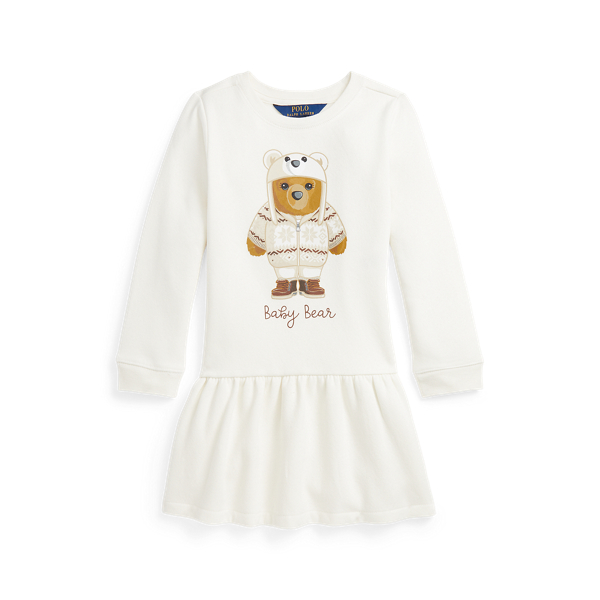 Polo Bear Fleece Sweater Dress in Blue - Polo Ralph Lauren Kids