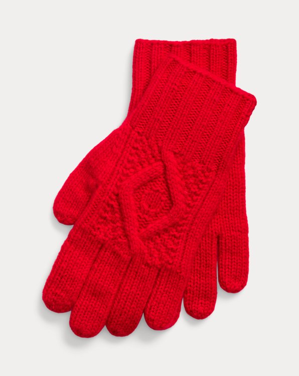 Hand-Knit Cable Cashmere Gloves