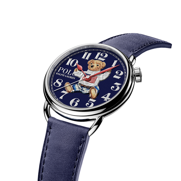 42 MM Sitting Polo Bear Steel Blue Dial