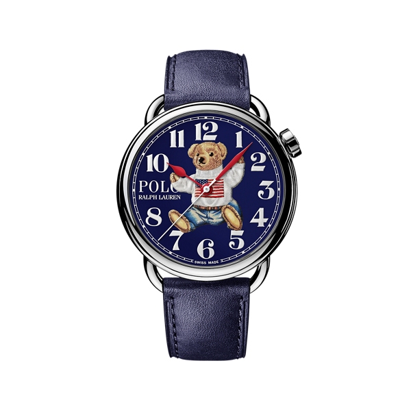 42 MM Sitting Polo Bear Steel Blue Dial