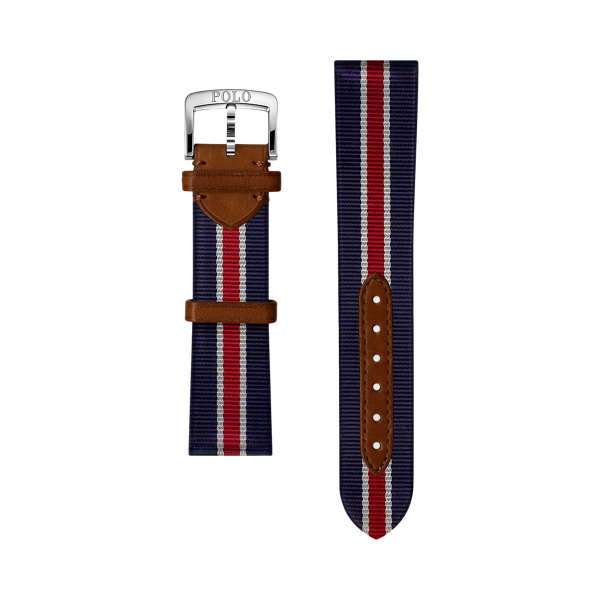 Bracelet de montre en soie rayée Polo Ralph Lauren 1