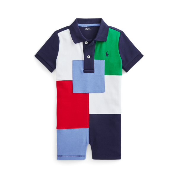 Patchwork Soft Cotton Polo Shortall
