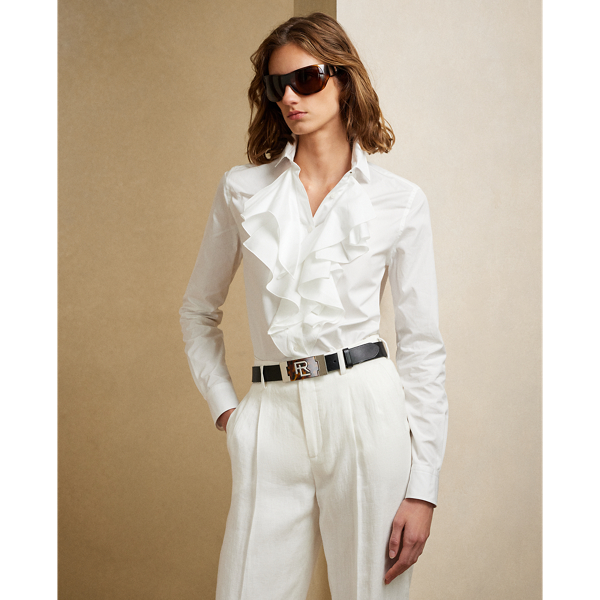 Ralph Lauren Collection Keara Ruffle-Trim Broadcloth Shirt 1
