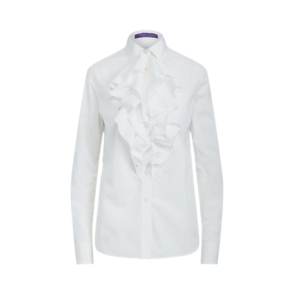 Keara Ruffle-Trim Broadcloth Shirt