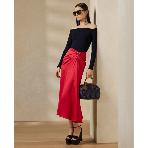 Ralph Lauren Collection Mulberry Silk Off-the-Shoulder Jumper 3