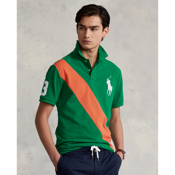 Polo Ralph Lauren Men's Big Pony Custom Slim Fit Mesh Polo