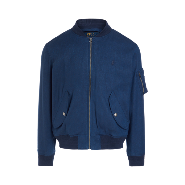 Stretch Linen Cotton Bomber Jacket