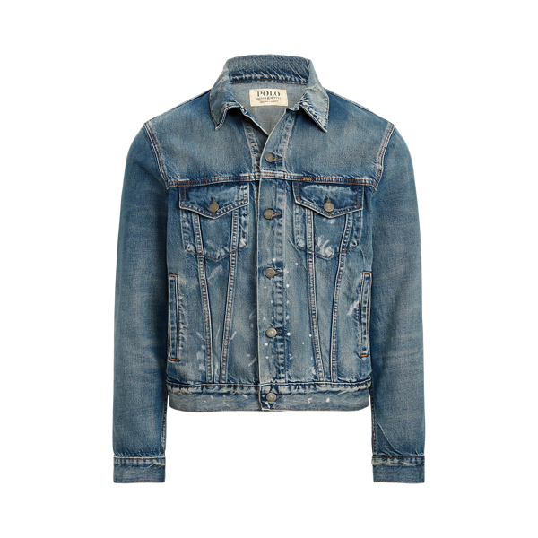 SOMTHRON Men's Classic Denim Trucker Jacket, Casual Washed Distressed, Loose, Long Sleeve, Lapel, Button-Down Jeans Jacket, Coat, Outwear, Blue, M
