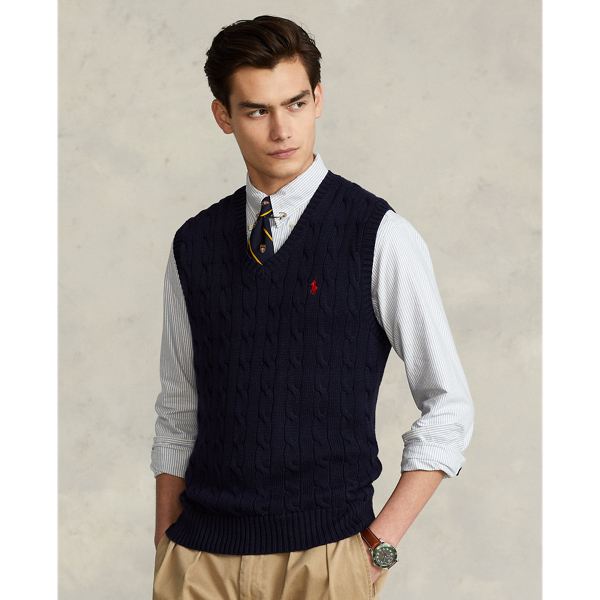 Cable-Knit Cotton Sweater Vest | Ralph Lauren