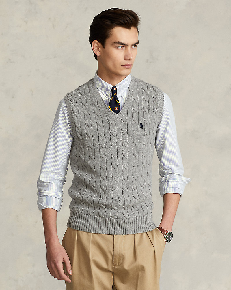 Cable-Knit Cotton Jumper Vest Polo Ralph Lauren 1