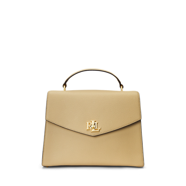 Ralph lauren pebbled leather medium best sale satchel