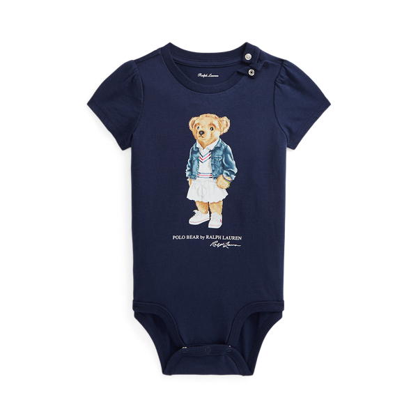 Polo Bear Cotton Jersey Bodysuit