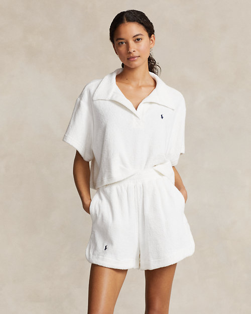Terry Polo Shirt & Short Cover-Up Set