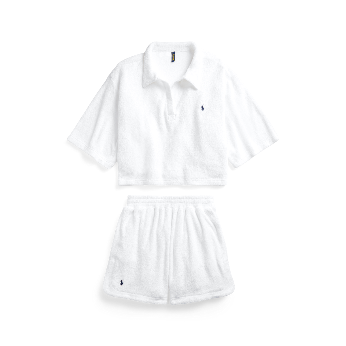Terry Polo Shirt & Short Cover-Up Set
