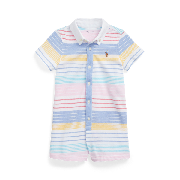 Striped Knit Oxford Shortall Baby