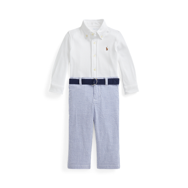 Shirt, Belt & Seersucker Pant Set