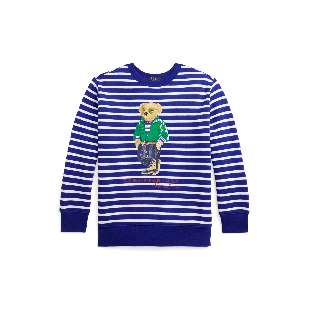 Polo bear shop striped fleece shirt