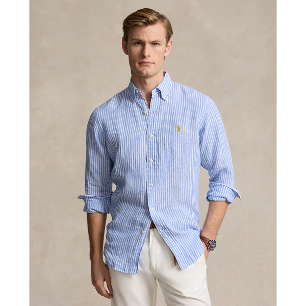 Custom Fit Striped Linen Shirt Polo Ralph Lauren 1