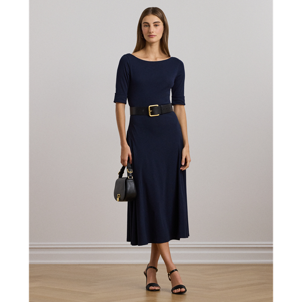 Stretch Cotton Midi Dress