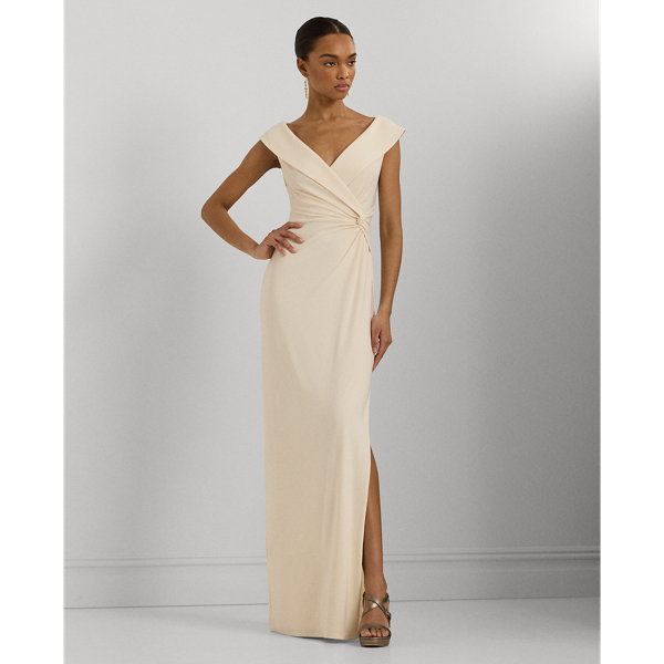 Jersey Off-the-Shoulder Gown