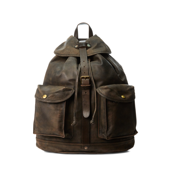 RRL, Riley Leather and Suede-Trimmed Denim Backpack, Men