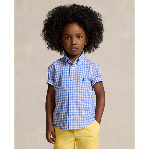 Gingham Poplin Short-Sleeve Shirt