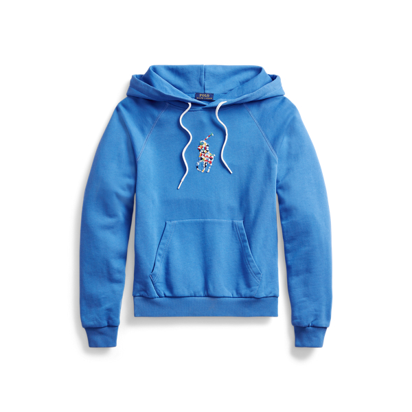 Quilted-Big-Pony Fleece Hoodie