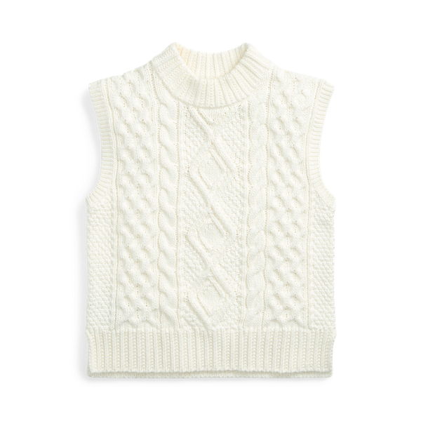 Aran Knit Sleeveless Sweater