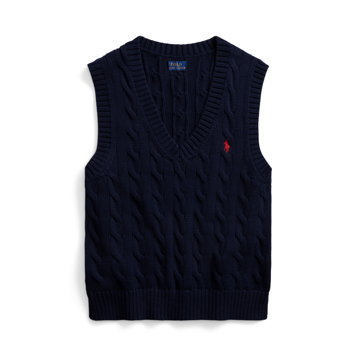 Cable-Knit Cotton Sleeveless Sweater
