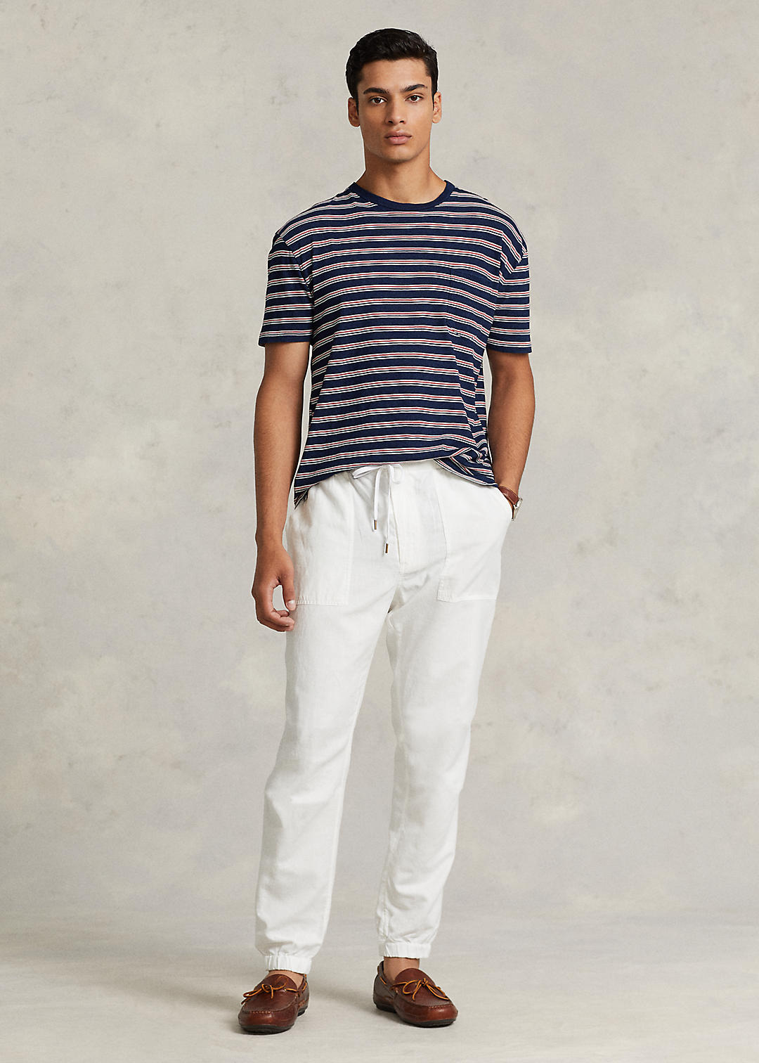 Relaxed Fit Linen-Cotton Pant