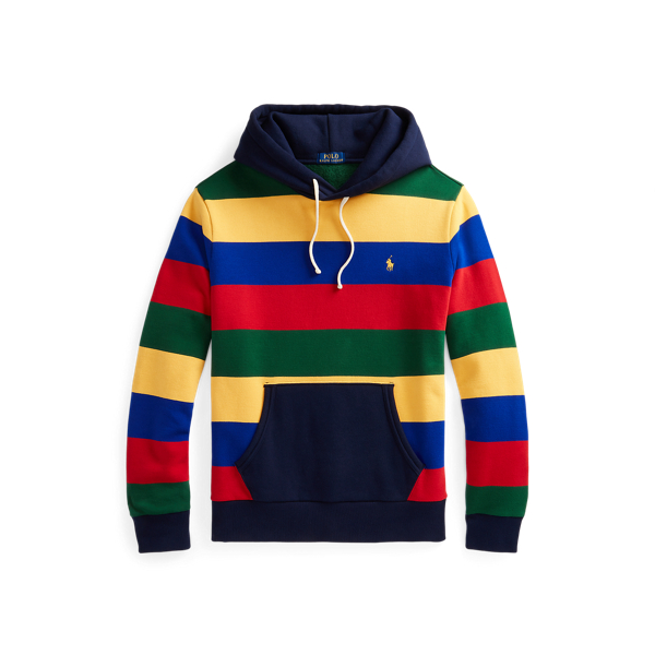 Polo Ralph Lauren Striped Fleece Pullover Hoodie in Blue for Men