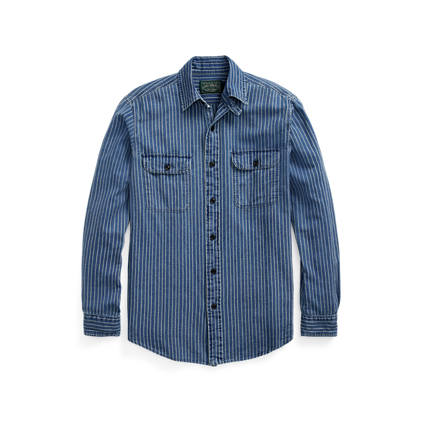 Classic Fit Indigo Striped Workshirt