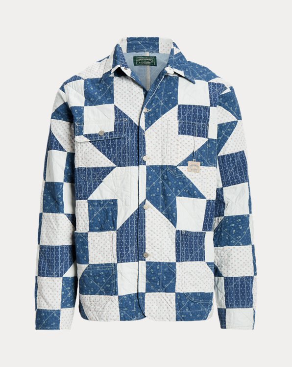 Patchwork Cotton-Linen Shirt Jacket