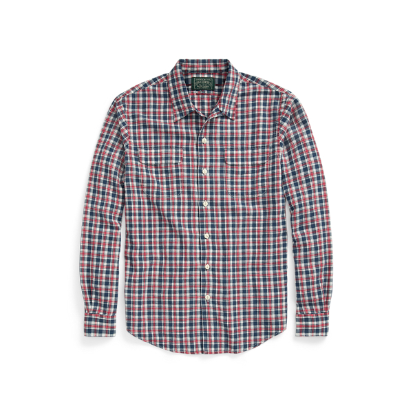 Classic Fit Indigo Plaid Camp Shirt Ralph Lauren® Australia