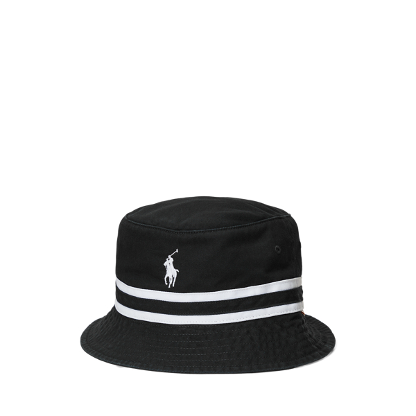 Striped-Band Twill Bucket Hat
